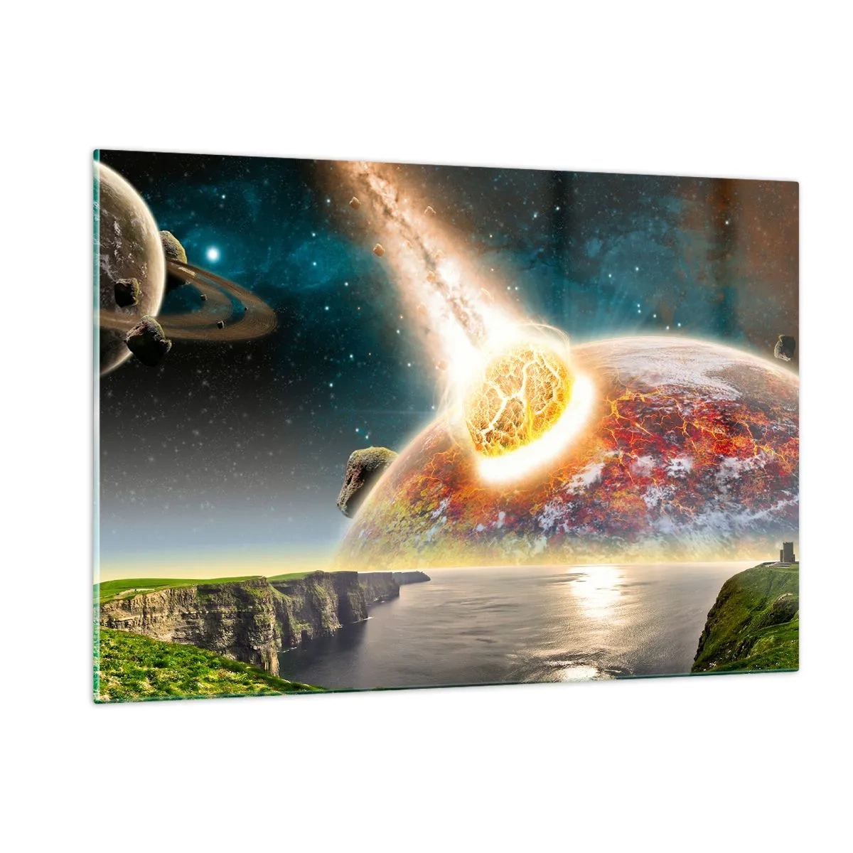 Quadro em vidro - Drama espacial - 120x80 cm