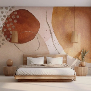Papel de Parede Premium Canvas - Redondeza e movimento - Abstração, Pedaço, Padrão Moderno - 100x70 cm