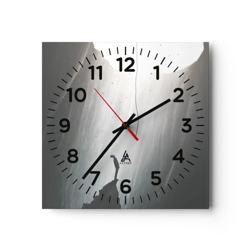 Relógio de parede - Relógio em vidro - Sempre há uma saída - 40x40 cm