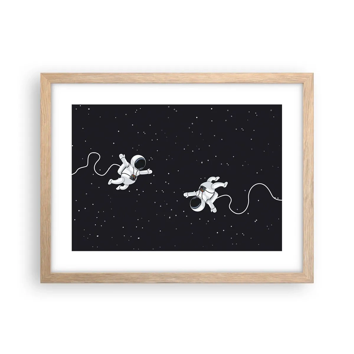 Pôster com moldura de carvalho claro - Emaranhado Cósmico - 40x30 cm