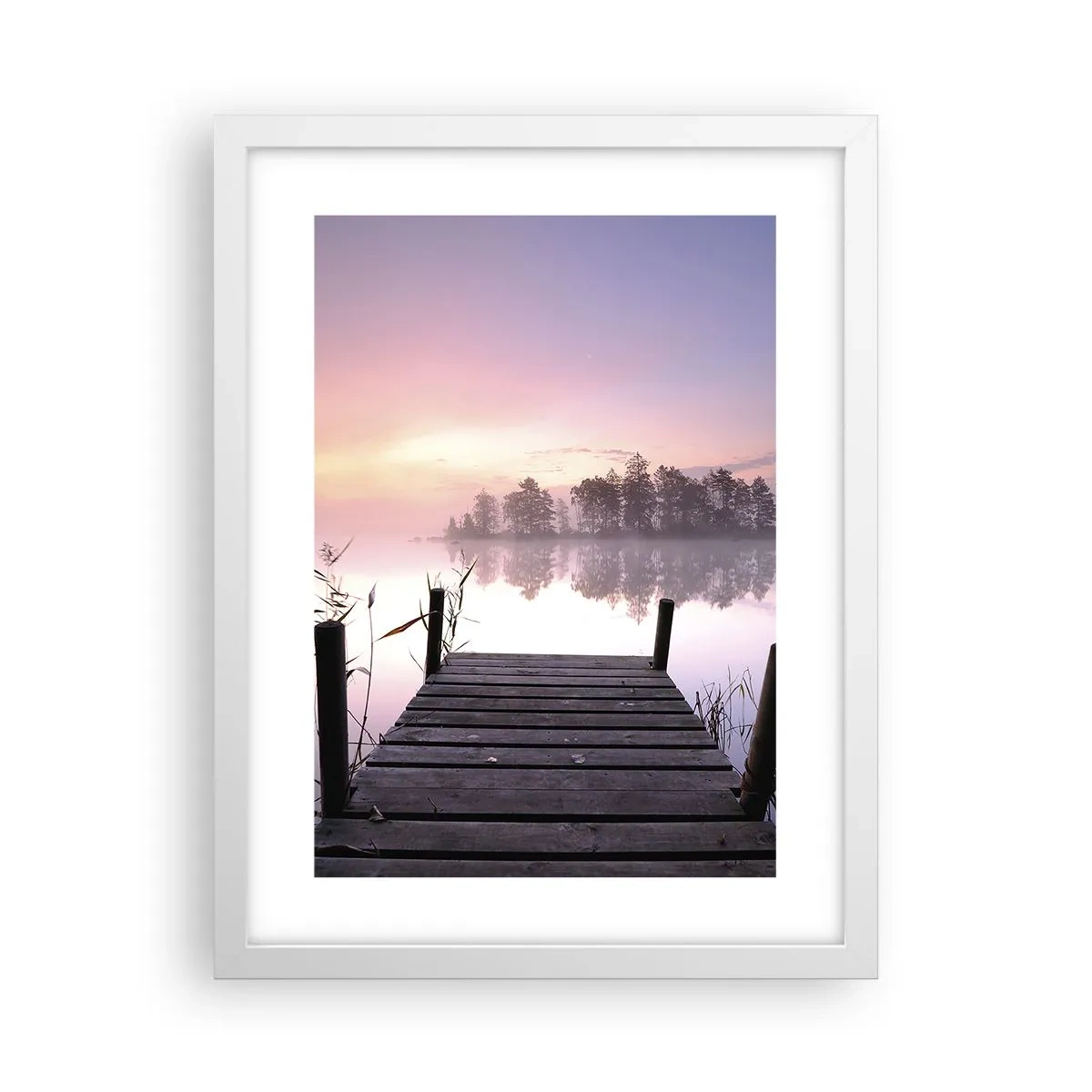 Pôster em moldura branca - Da névoa lilás... - 30x40 cm