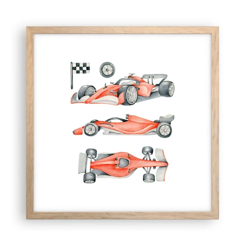 Pôster com moldura de carvalho claro - Persiga seu sonho - 40x40 cm