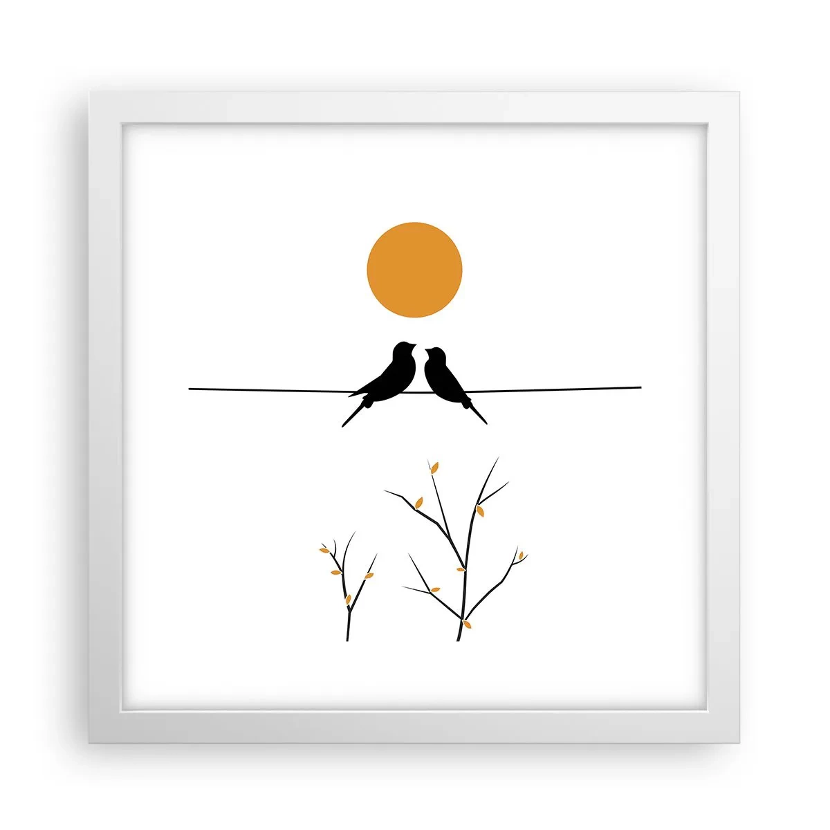 Pôster em moldura branca - A noite dos rouxinóis - 30x30 cm