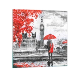 Quadro em vidro - Apaixonados em Londres - 70x70 cm