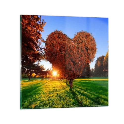 Quadro em vidro - E como não amar o outono - 70x70 cm