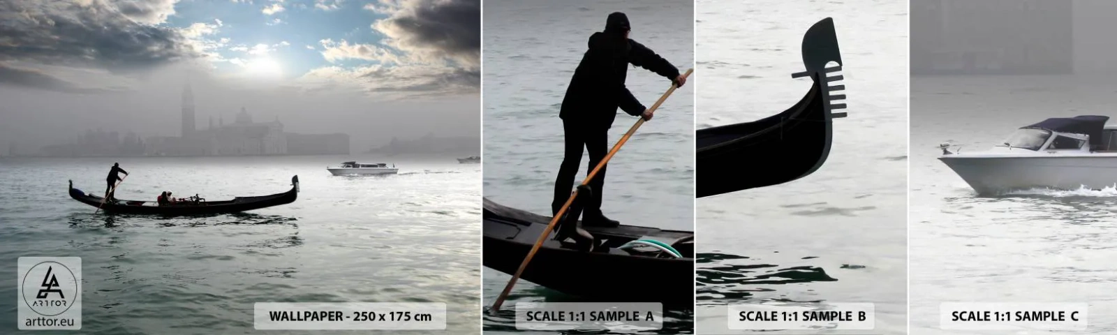 Amostra de Papel de Parede Standard Eco - Uma cidade fabulosa feita de água e nevoeiro - Paisagem, Cidade, Veneza - 100x30 cm