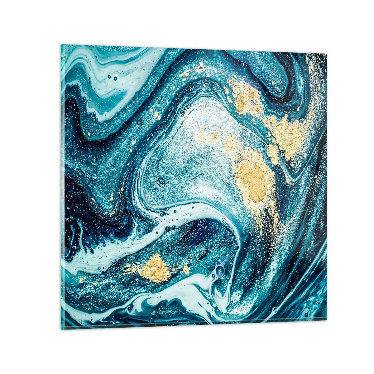 Quadro em vidro - Redemoinho azul - 60x60 cm
