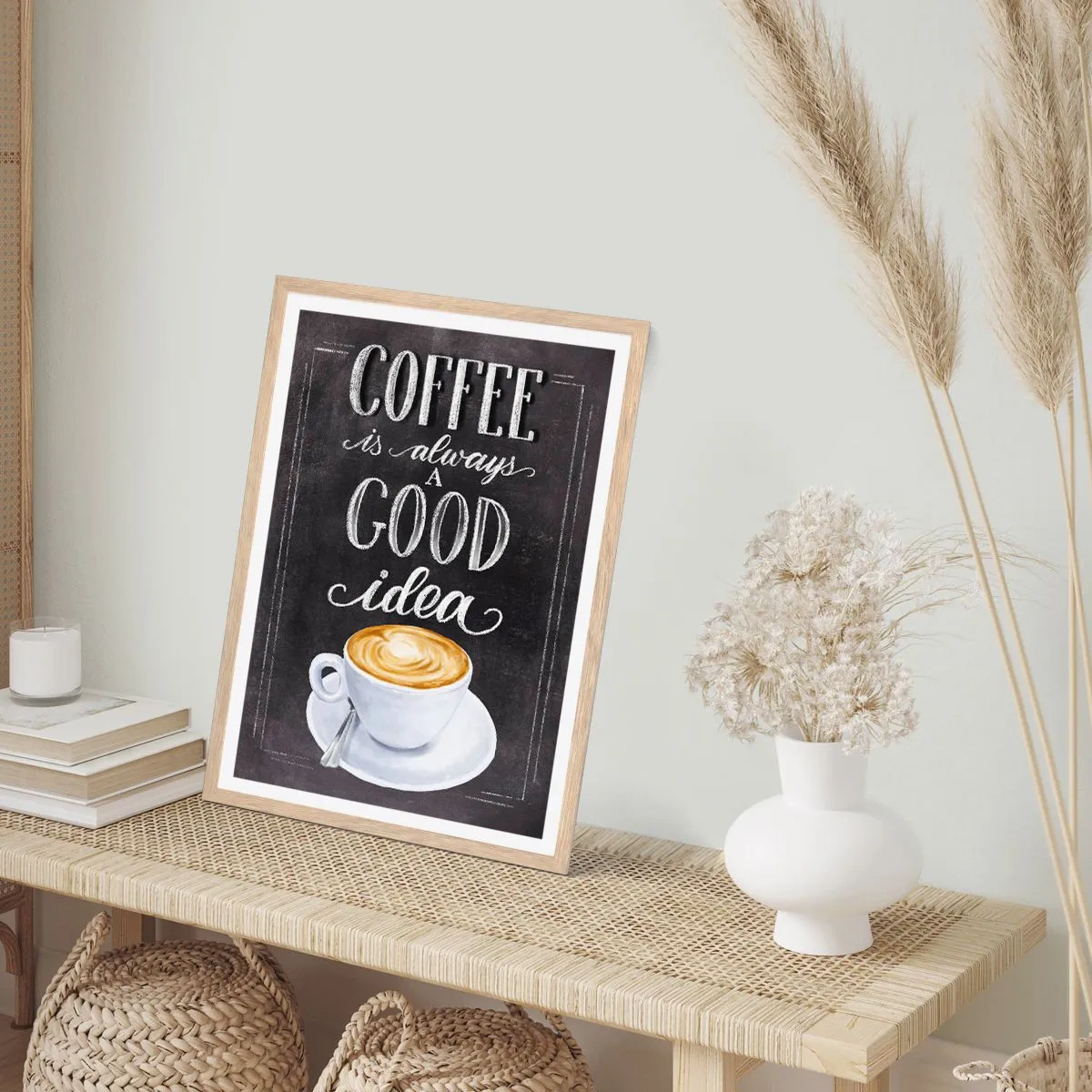 Pôster com moldura de carvalho claro - Claro! - 50x70 cm