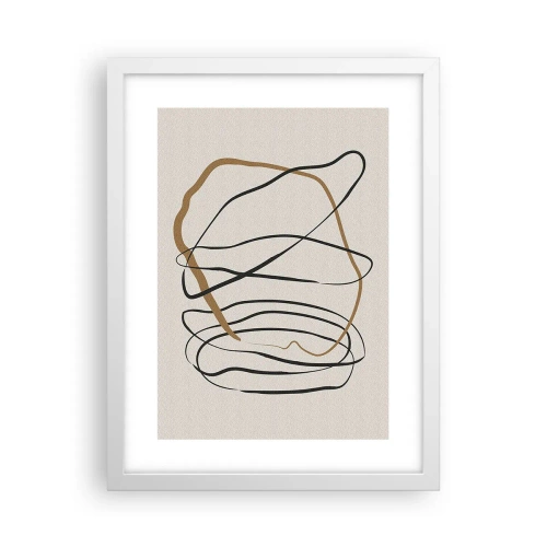 Pôster em moldura branca - Composição – dança em loop - 30x40 cm