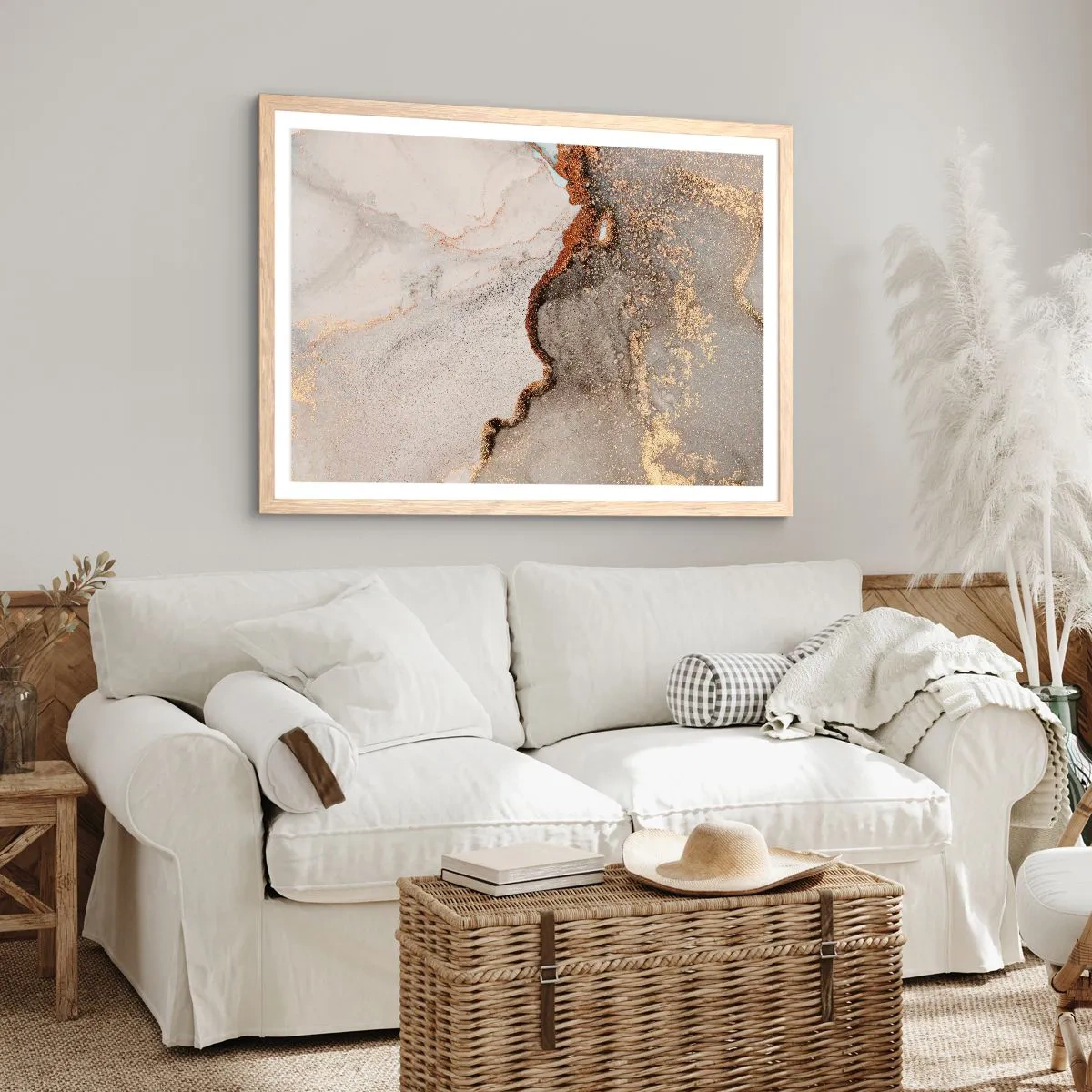 Pôster com moldura de carvalho claro - No limite das cores - 100x70 cm