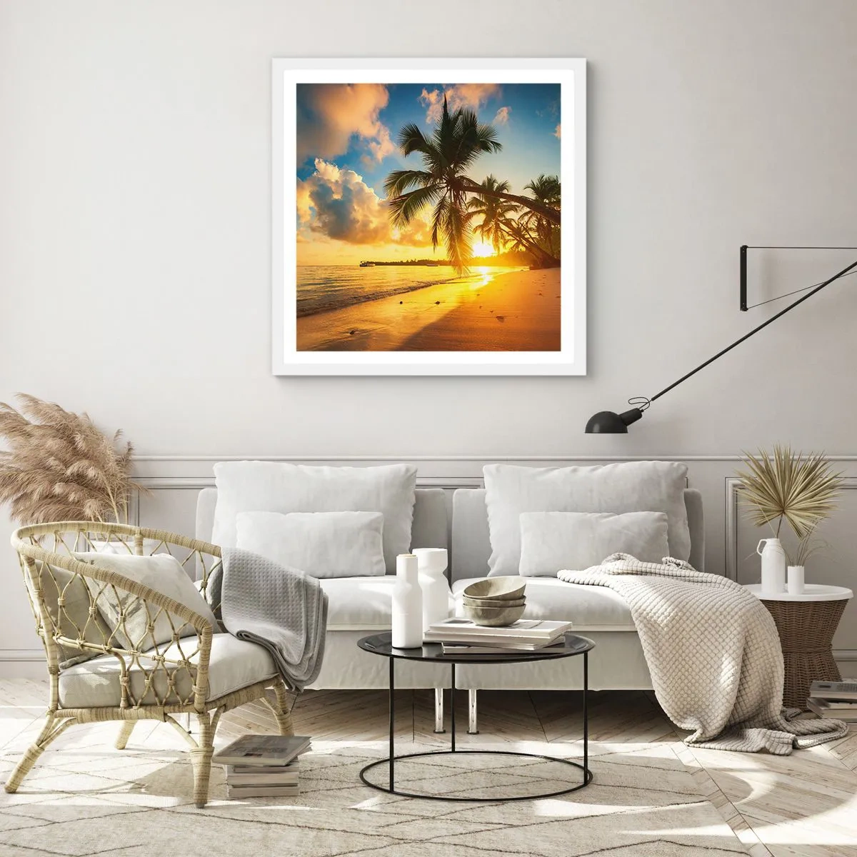 Pôster em moldura branca - Um sonho caribenho - 50x50 cm