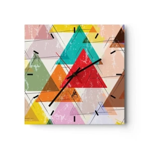 Relógio de parede - Relógio em vidro - Três por três - 30x30 cm