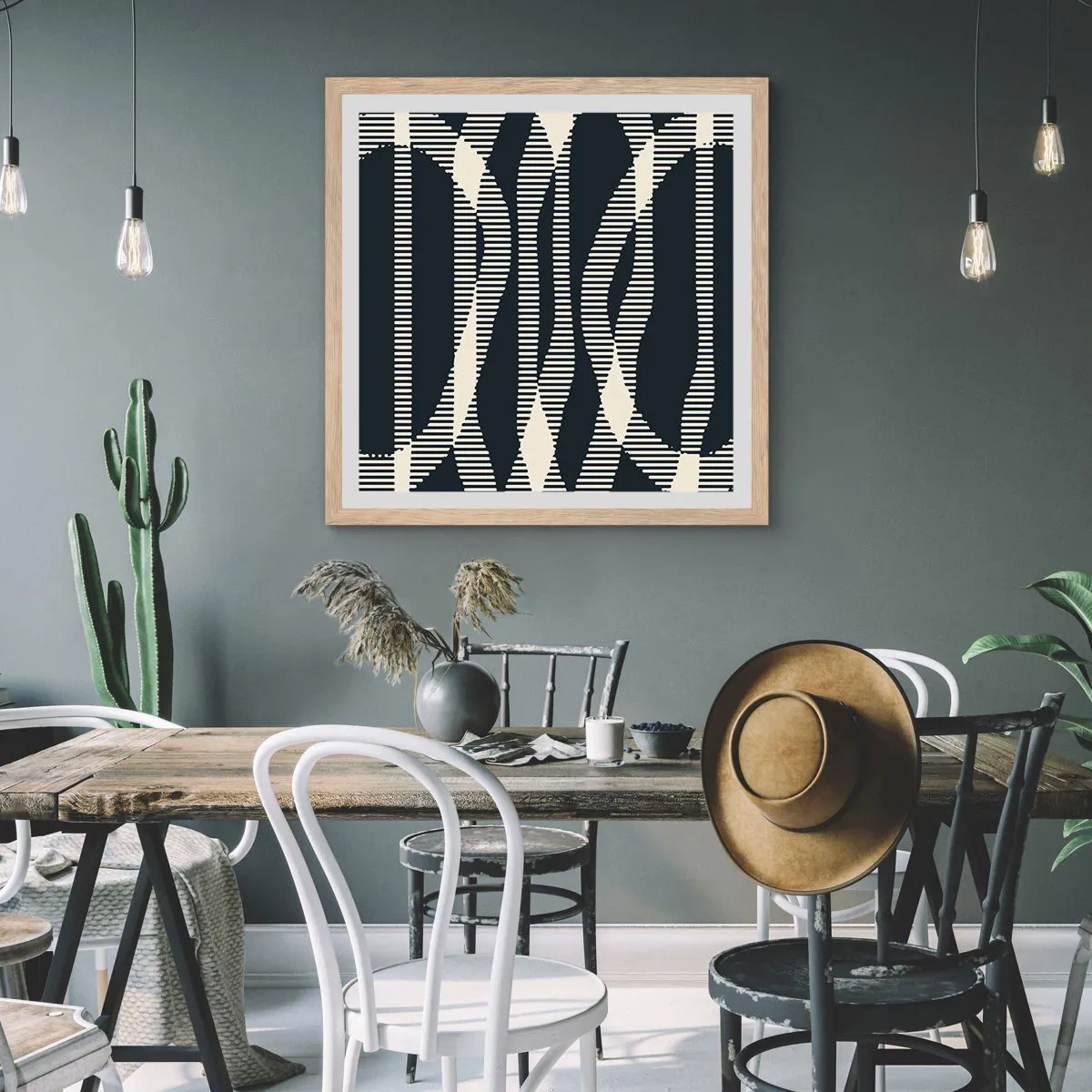 Pôster com moldura de carvalho claro - Uma tentativa de quebrar a escuridão - 40x40 cm