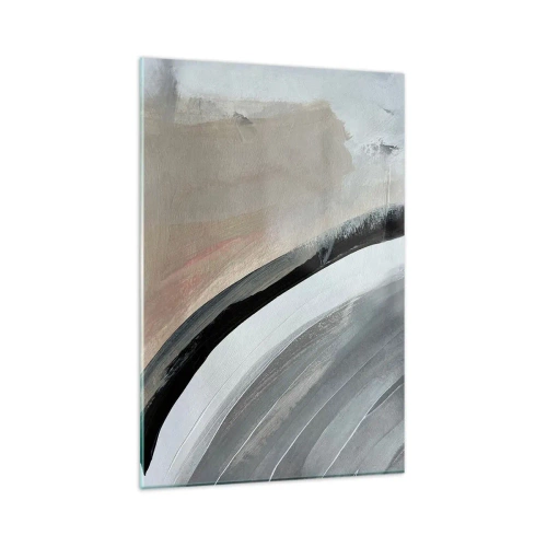 Quadro em vidro - Composição: arco preto e cinza - 80x120 cm