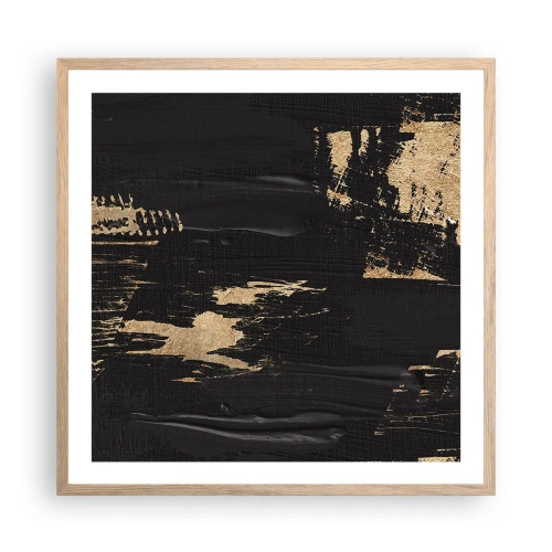 Pôster com moldura de carvalho claro - Rastro de toque - 60x60 cm