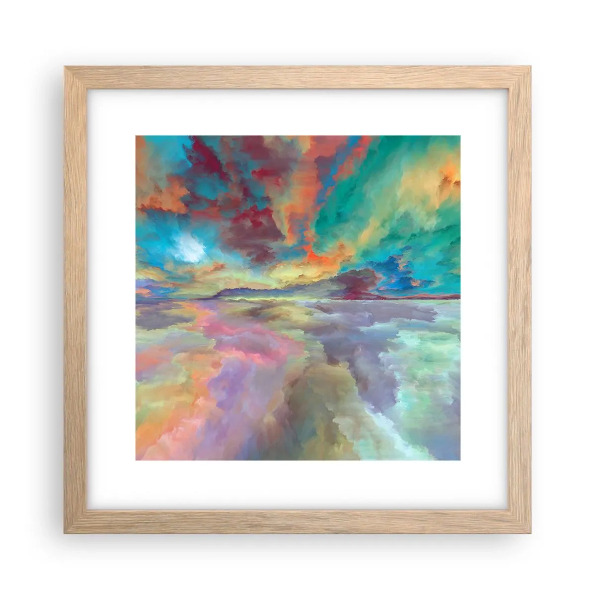 Pôster com moldura de carvalho claro - Dois Céus - 30x30 cm