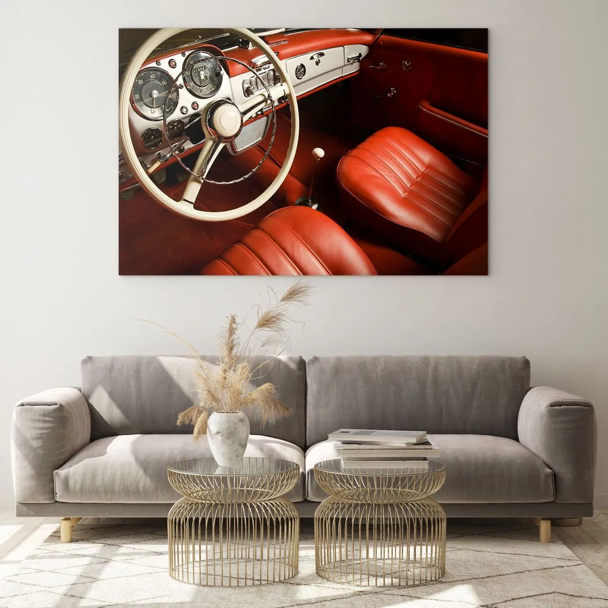 Quadro em vidro - Luxo vintage - 100x70 cm