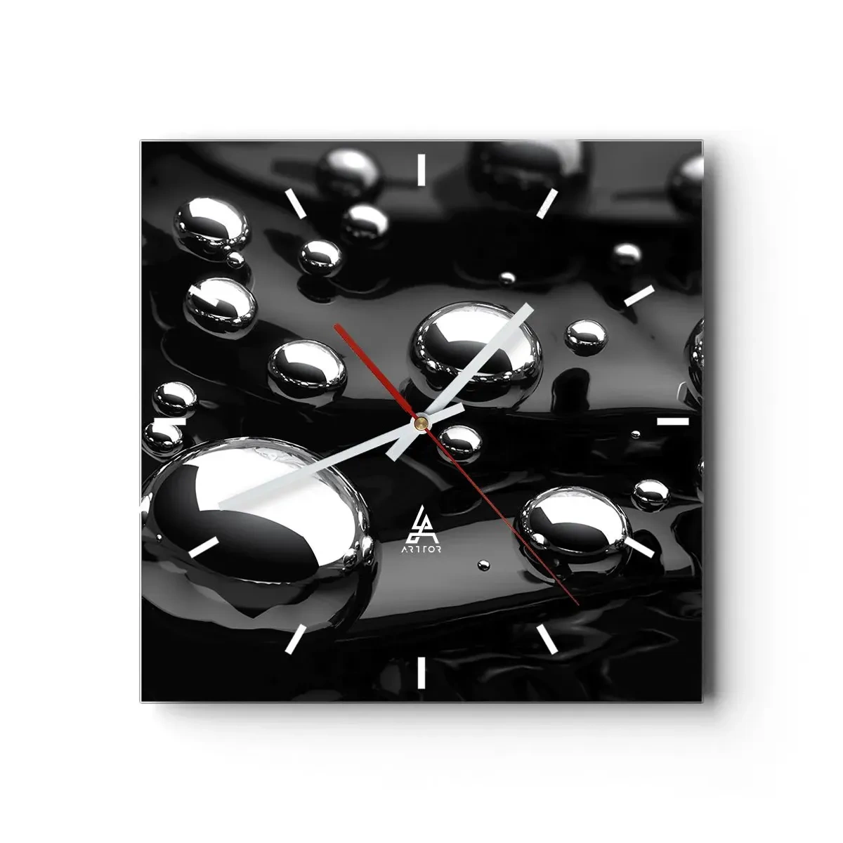 Relógio de parede - Relógio em vidro - Das profundezas negras - 30x30 cm