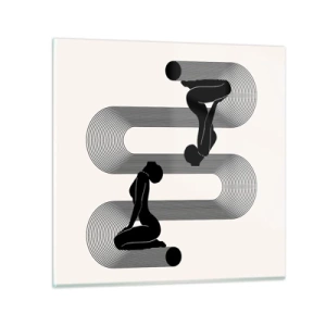 Quadro em vidro - Simetria sensual - 50x50 cm