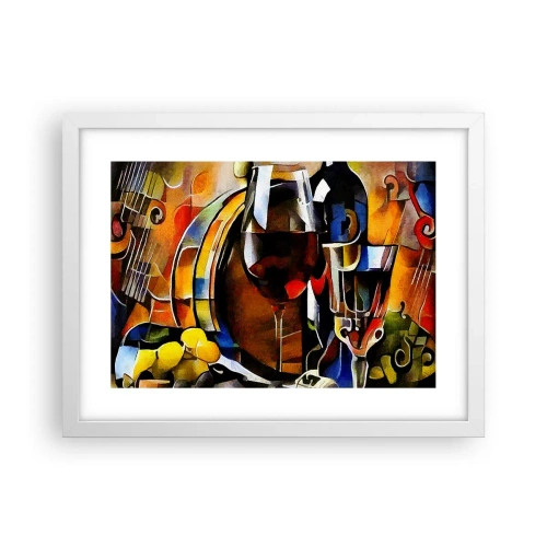 Pôster em moldura branca - E o mundo ganha cor - 40x30 cm