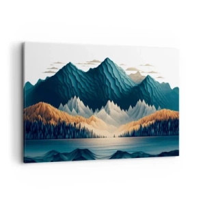Quadro em tela - Paisagem montanhosa perfeita - 100x70 cm