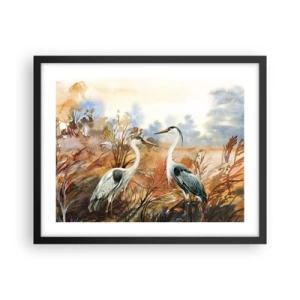 Pôster com moldura preta - Para onde ir no outono? - 50x40 cm