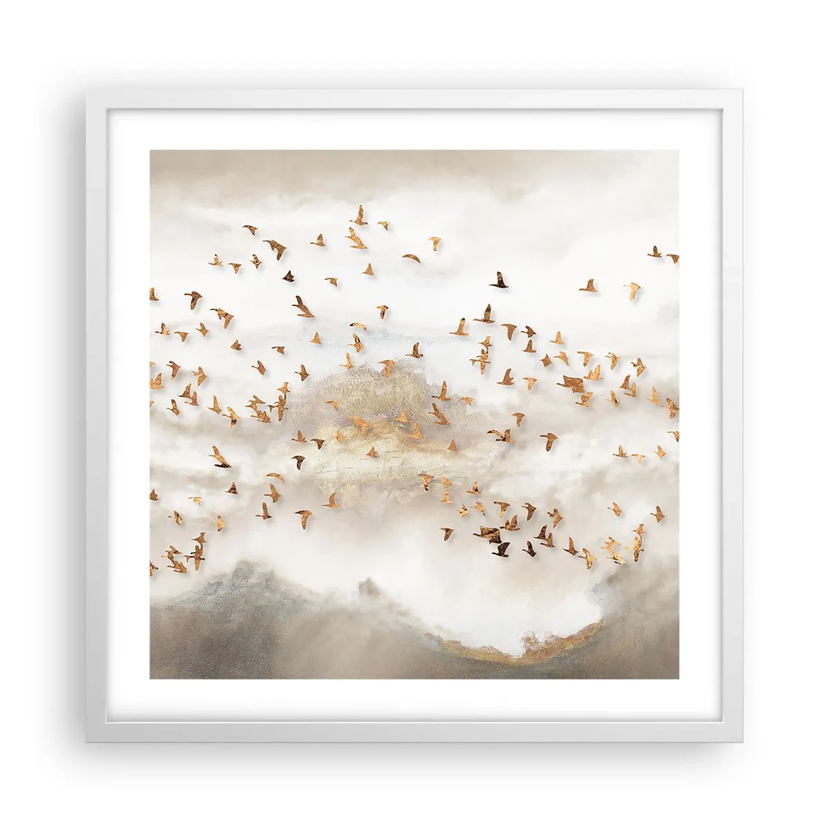 Pôster em moldura branca - Está na hora… - 50x50 cm