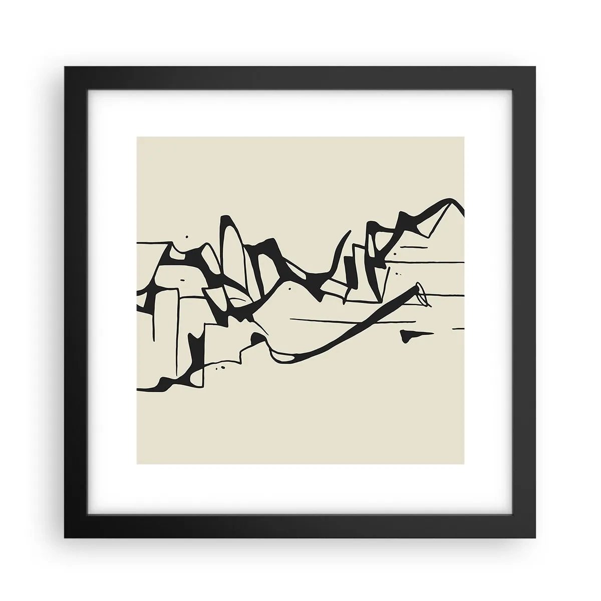 Pôster com moldura preta - Talvez uma paisagem - 30x30 cm