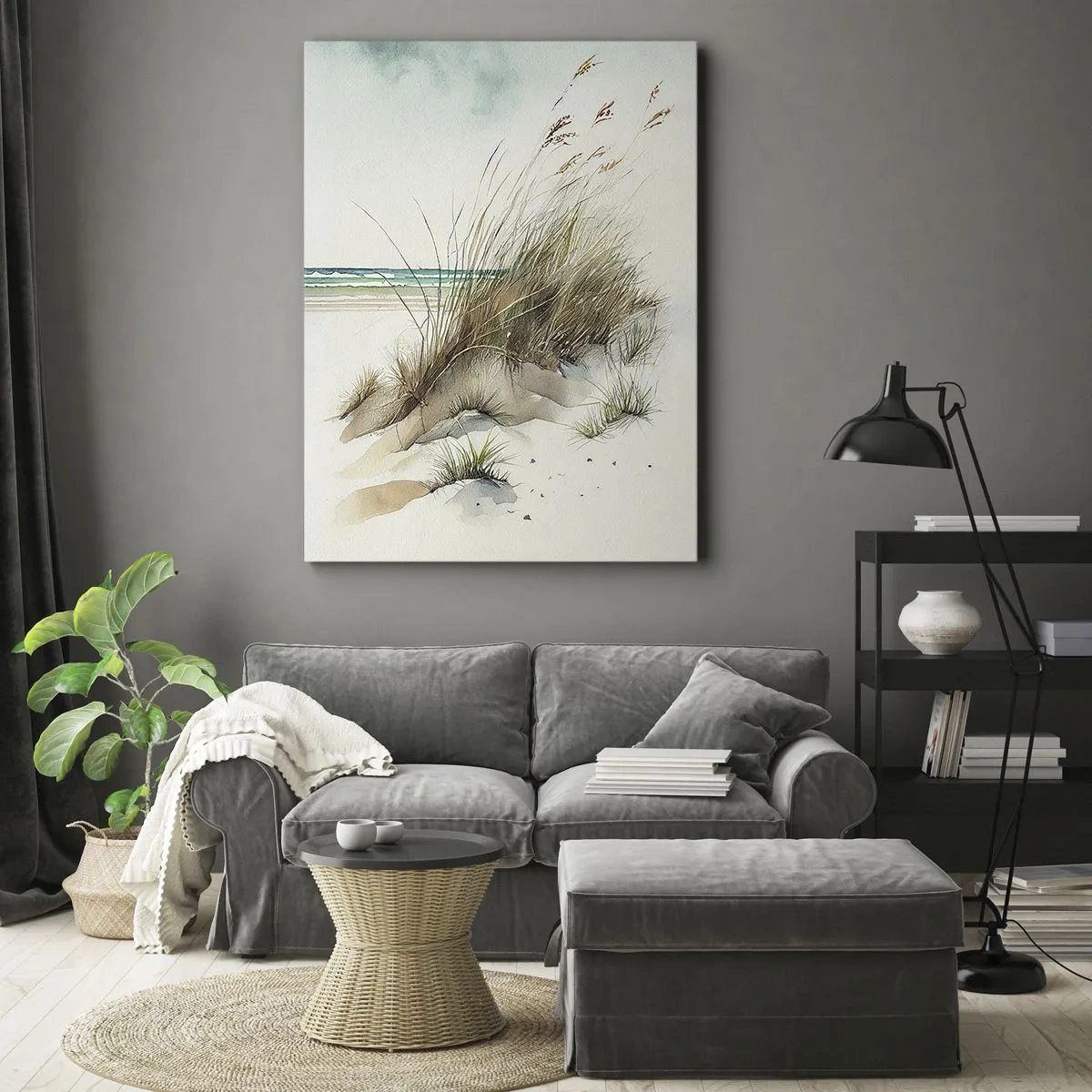 Quadro em tela - Coberto de areia - 65x120 cm