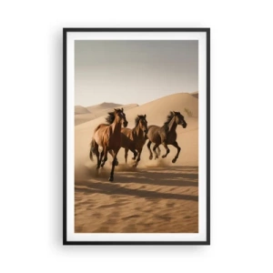 Pôster com moldura preta - Livre como o vento - 61x91 cm