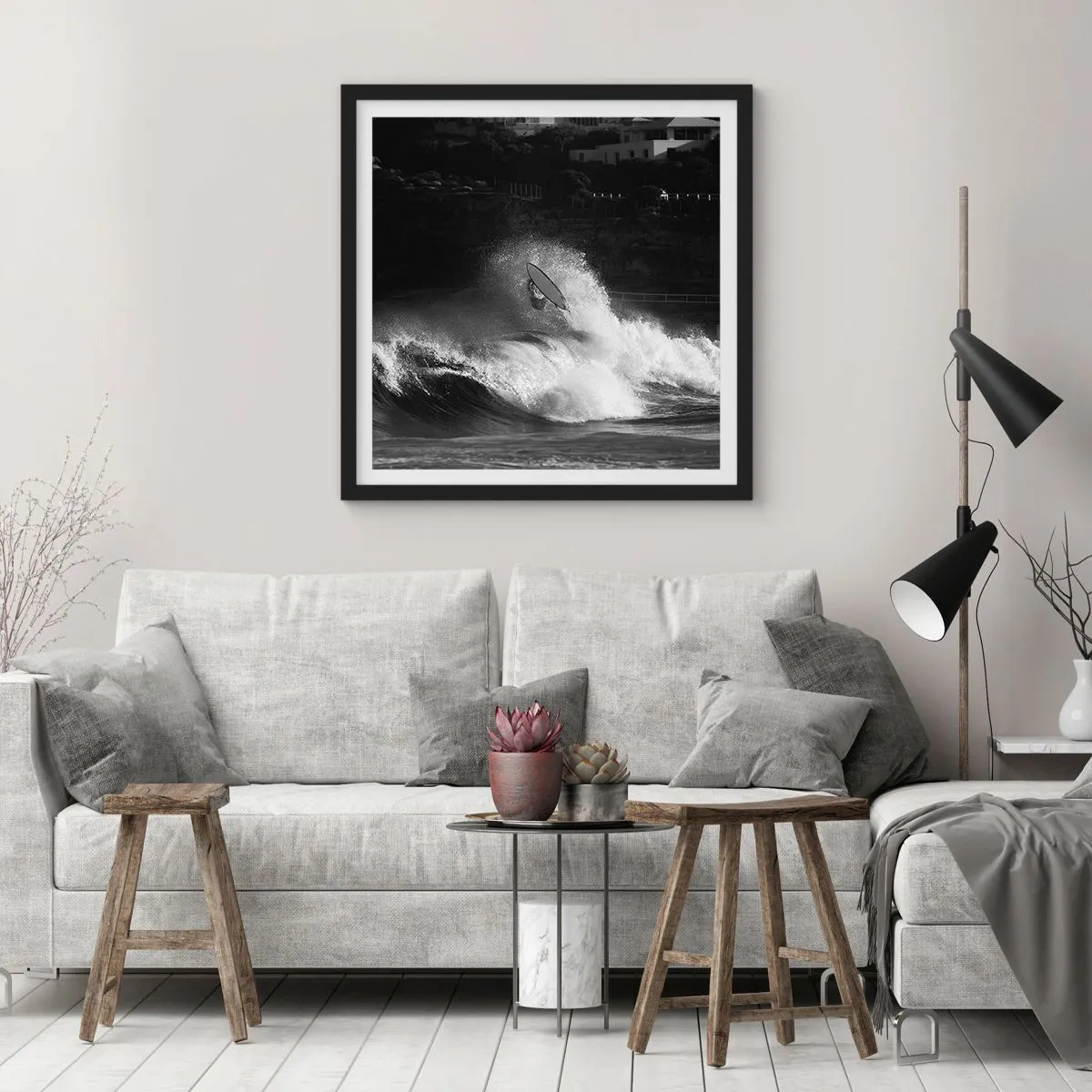 Pôster com moldura preta - Desafio aceito! - 60x60 cm