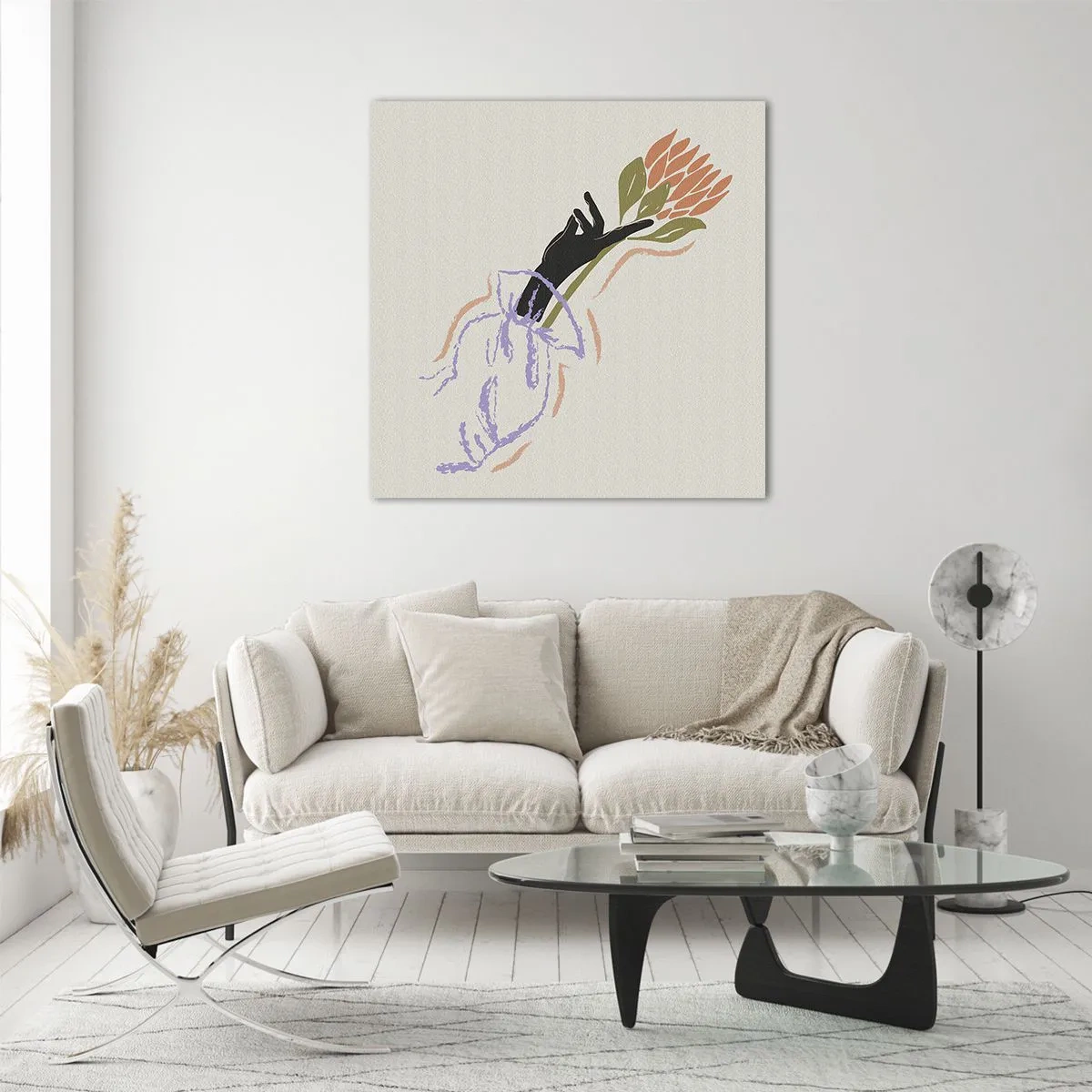 Quadro em vidro - Toque fraterno - 40x40 cm