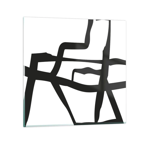 Quadro em vidro - Projeto preto e branco - 60x60 cm