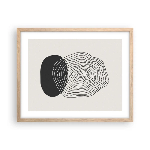 Pôster com moldura de carvalho claro - Duração e vibração - 50x40 cm