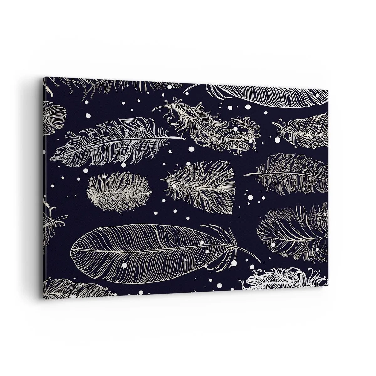 Quadro em tela - Rendas de penas - 100x70 cm