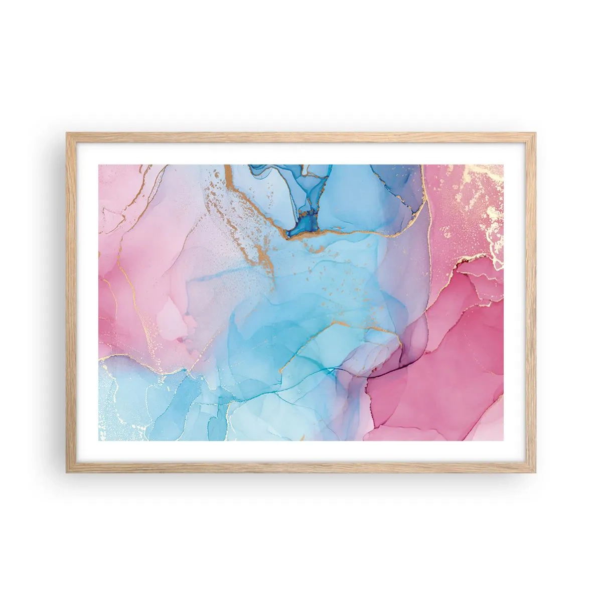 Pôster com moldura de carvalho claro - Encontro e difusão - 70x50 cm