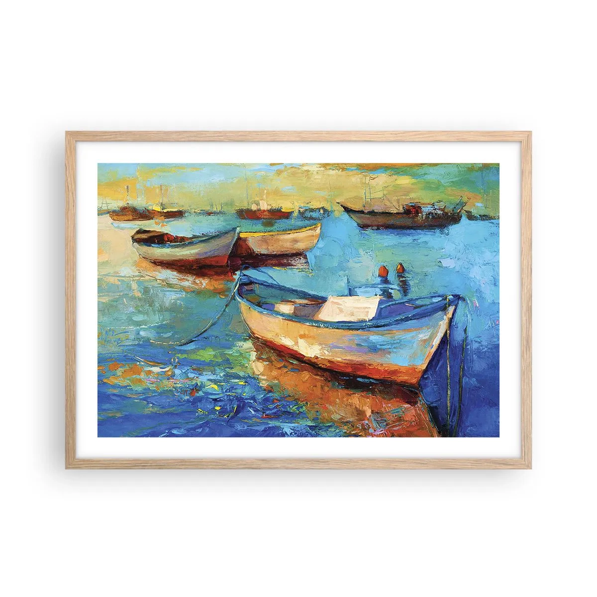 Pôster com moldura de carvalho claro - Na baía do sul - 70x50 cm