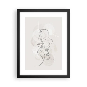 Pôster com moldura preta - Emaranhados num abraço - 30x40 cm