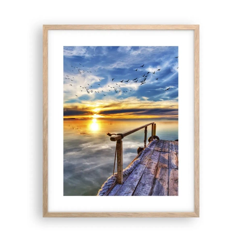 Pôster com moldura de carvalho claro - O vento descansa - 40x50 cm