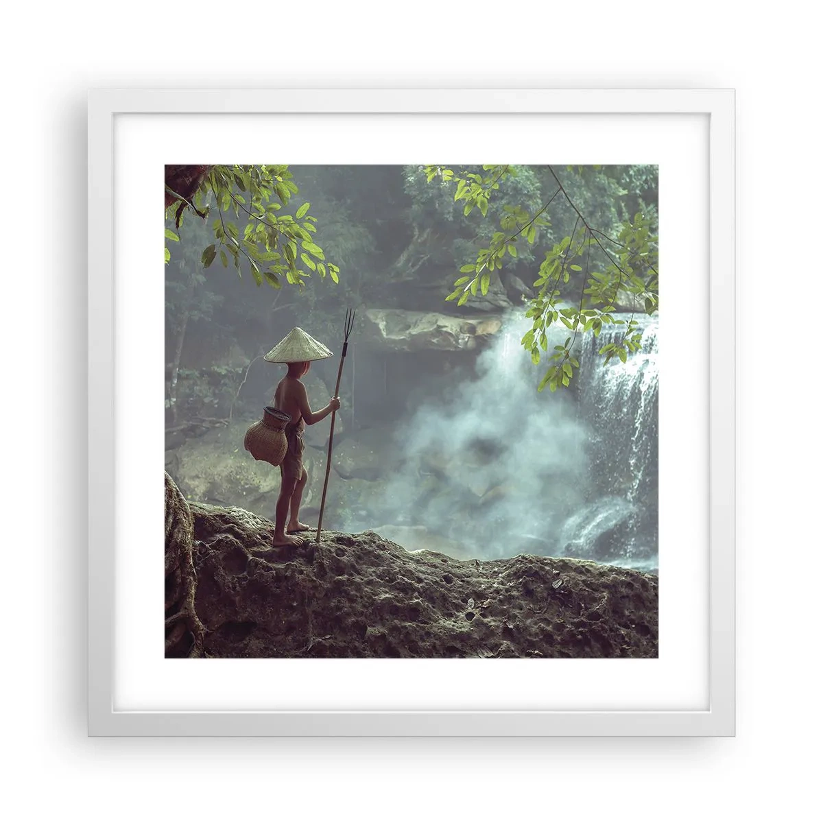 Pôster em moldura branca - Amigo da natureza - 40x40 cm