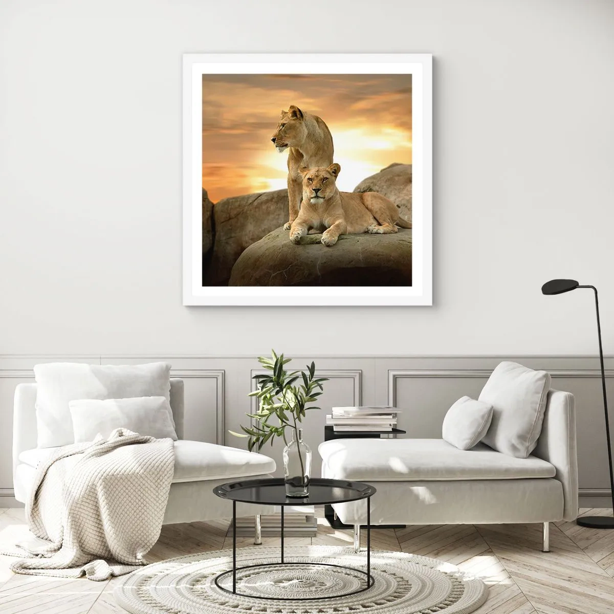 Pôster em moldura branca - Majestade real - 60x60 cm