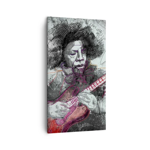 Quadro em tela - Nas ondas da música - 45x80 cm