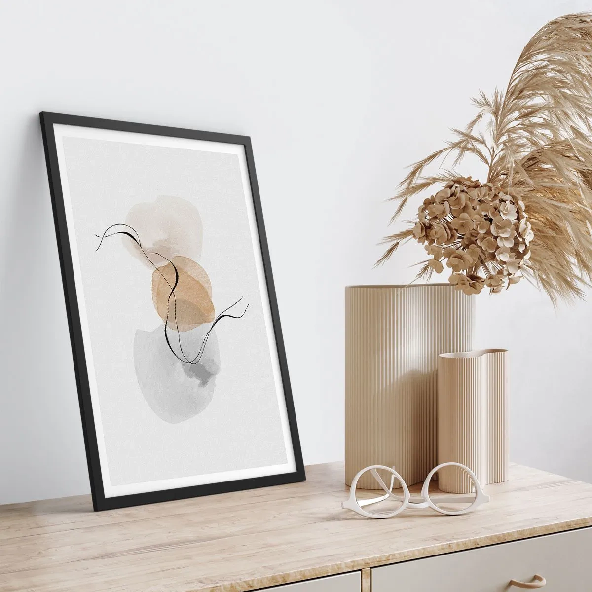 Pôster com moldura preta - Contas ao vento - 70x100 cm