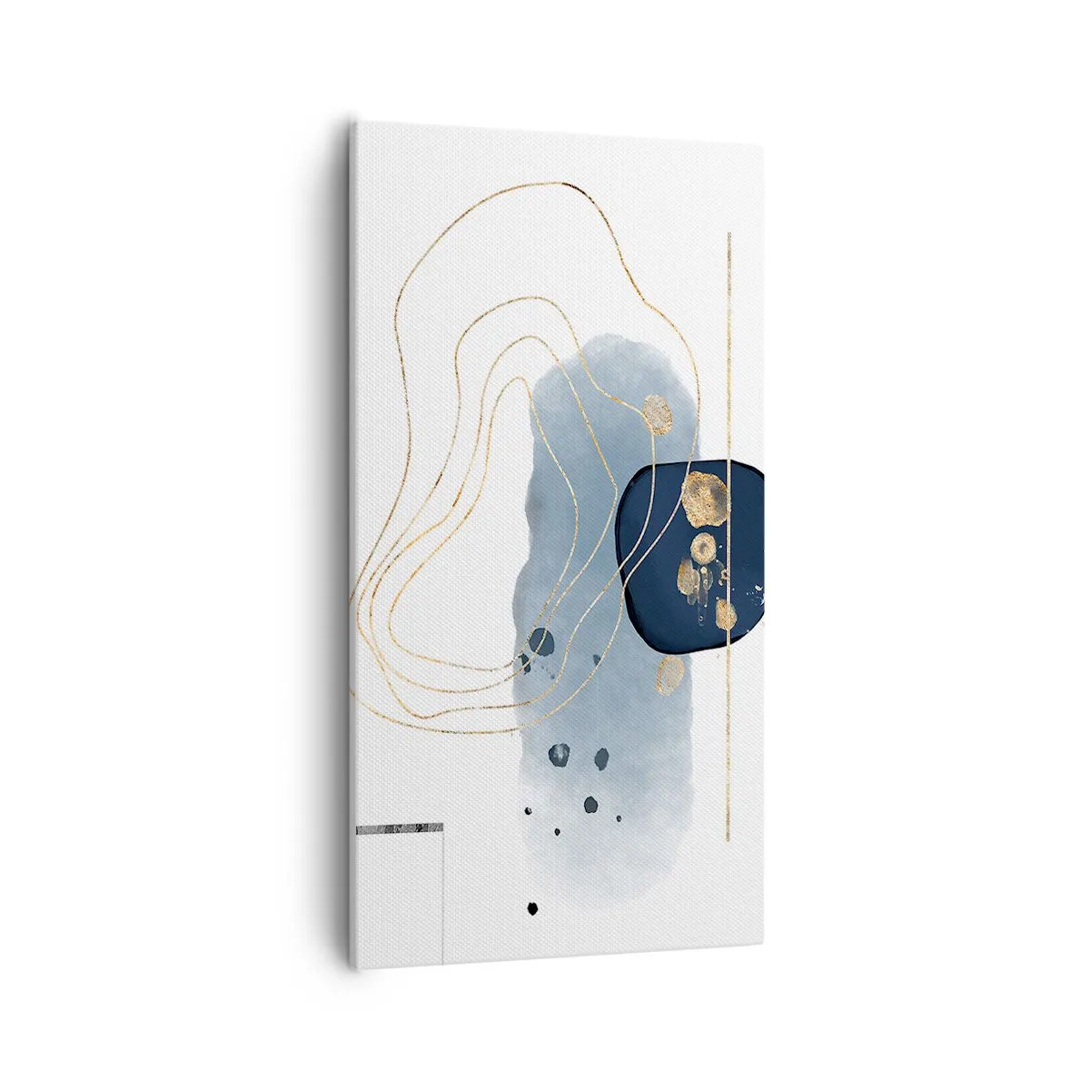 Quadro em tela - Fantasia azul e dourada - 55x100 cm