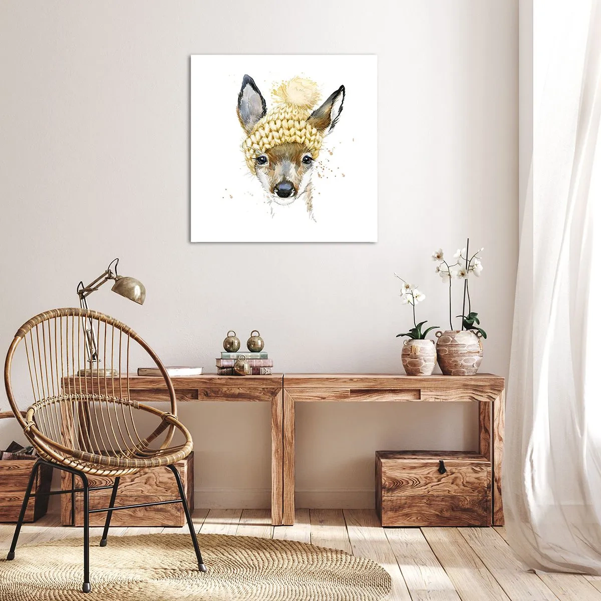 Quadro em tela - Para o inverno na floresta - 40x40 cm