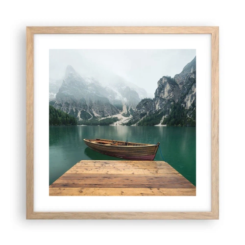 Pôster com moldura de carvalho claro - Rochas orgulhosas - 40x40 cm