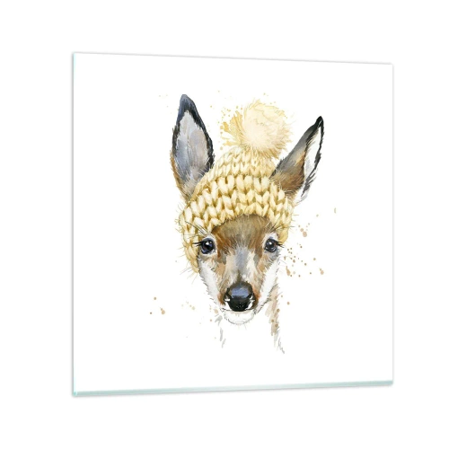 Quadro em vidro - Para o inverno na floresta - 50x50 cm