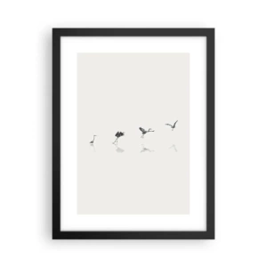 Pôster com moldura preta - Quatro passos simples - 30x40 cm