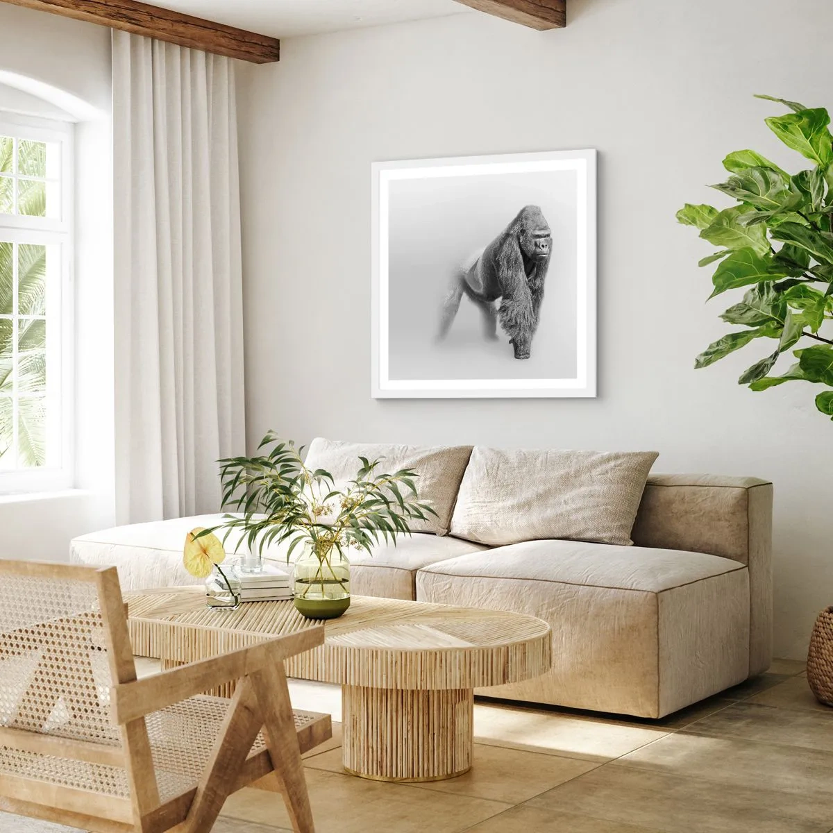 Pôster em moldura branca - Confiante na sua força - 30x30 cm