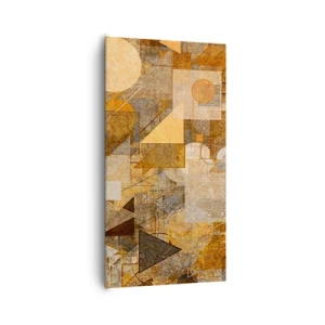 Quadro em tela - Estudo Cubista em Bronze - 65x120 cm